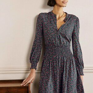 Boden Smocked Jersey Shirt Dress